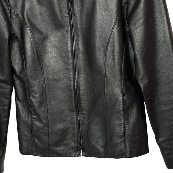 Stunning 100% Genuine Leather Vintage  Black Jacket - Picture 8 of 12